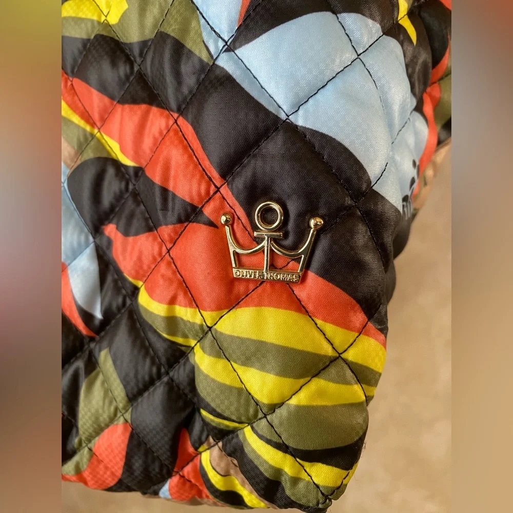 Oliver Thomas Wing Woman Large Tote Colorful Camo Quilted Tote Bag Weekender - Picture 5 of 8